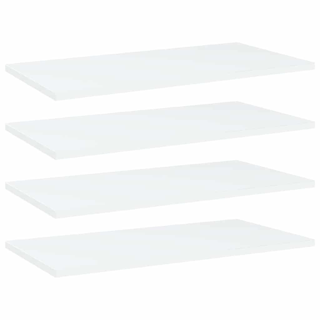 vidaXL Kirjahyllytasot 4 kpl valkoinen 60x30x1,5 cm lastulevy