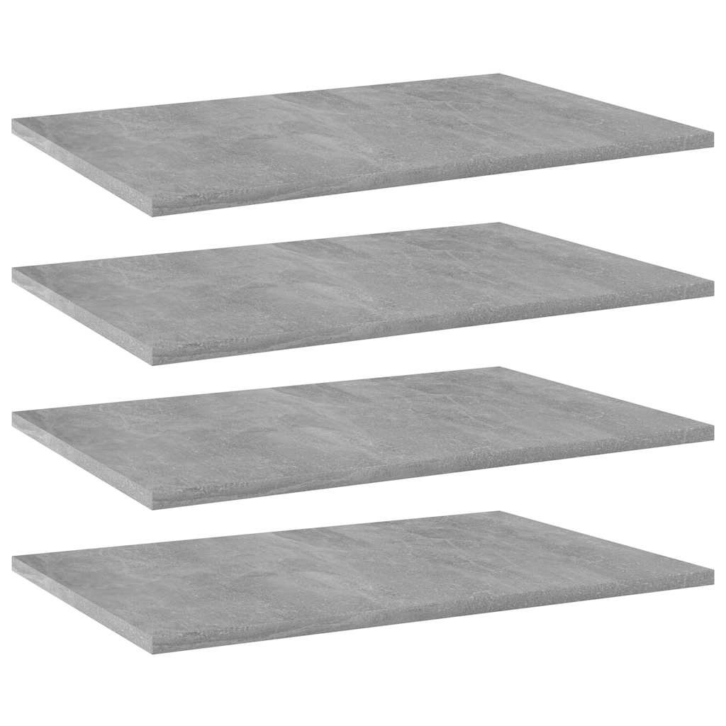 vidaXL Kirjahyllytasot 4 kpl betoninharmaa 60x40x1,5 cm tekninen puu