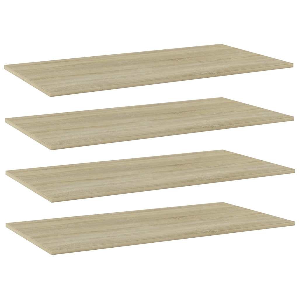 vidaXL Kirjahyllytasot 4 kpl Sonoma tammi 80x20x1,5 cm lastulevy