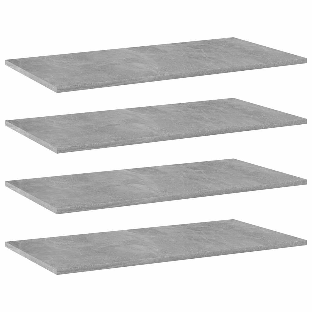 vidaXL Kirjahyllytasot 4 kpl betoninharmaa 80x40x1,5 cm tekninen puu