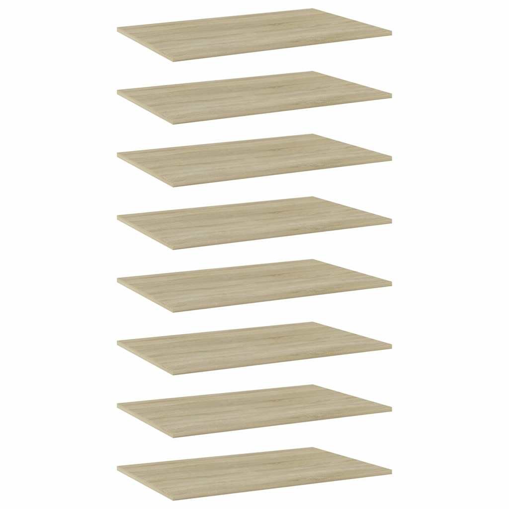 vidaXL Kirjahyllytasot 8 kpl Sonoma-tammi 80x50x1,5 cm tekninen puu