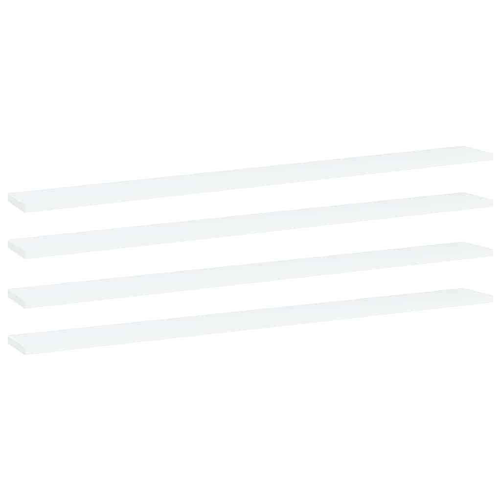 vidaXL Kirjahyllytasot 4 kpl valkoinen 100x10x1,5 cm lastulevy