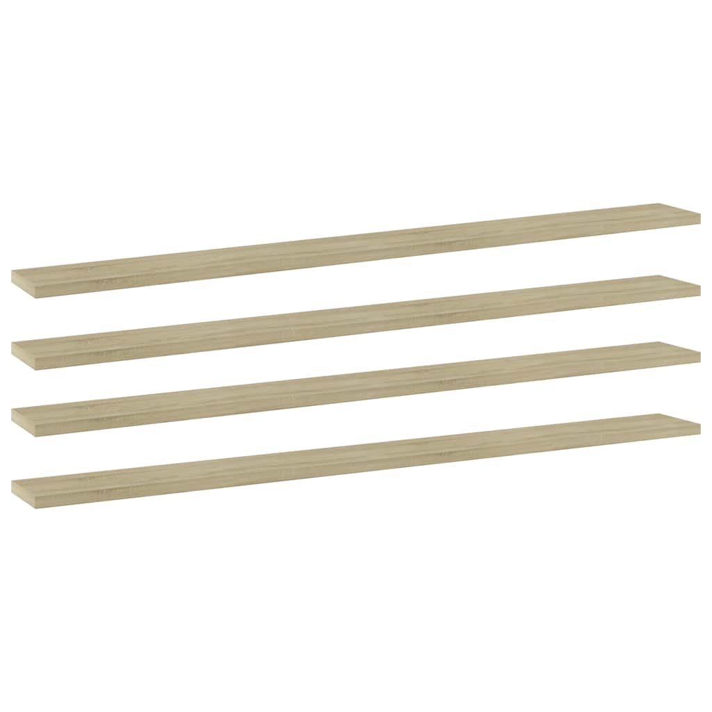 vidaXL Kirjahyllytasot 4 kpl Sonoma-tammi 100x10x1,5 cm lastulevy