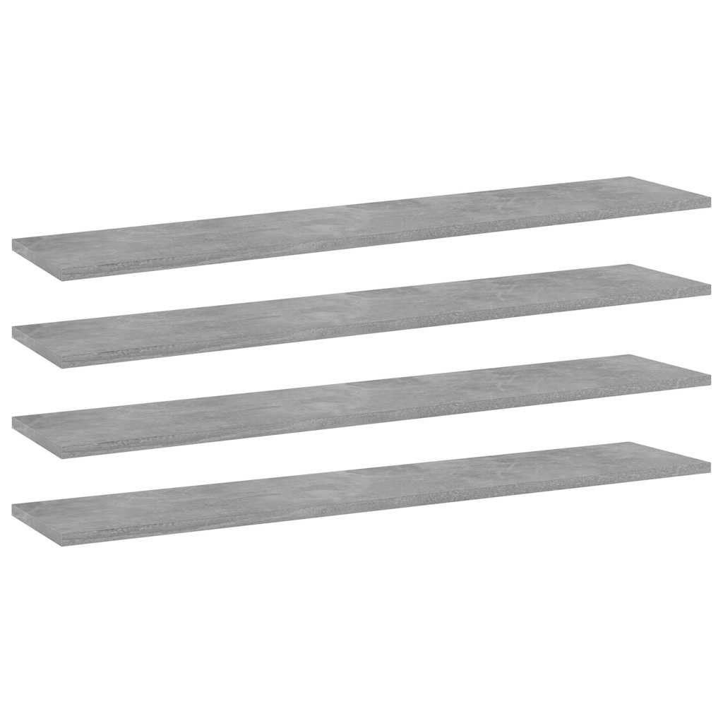 vidaXL Kirjahyllytasot 4 kpl betoninharmaa 100x20x1,5 cm tekninen puu
