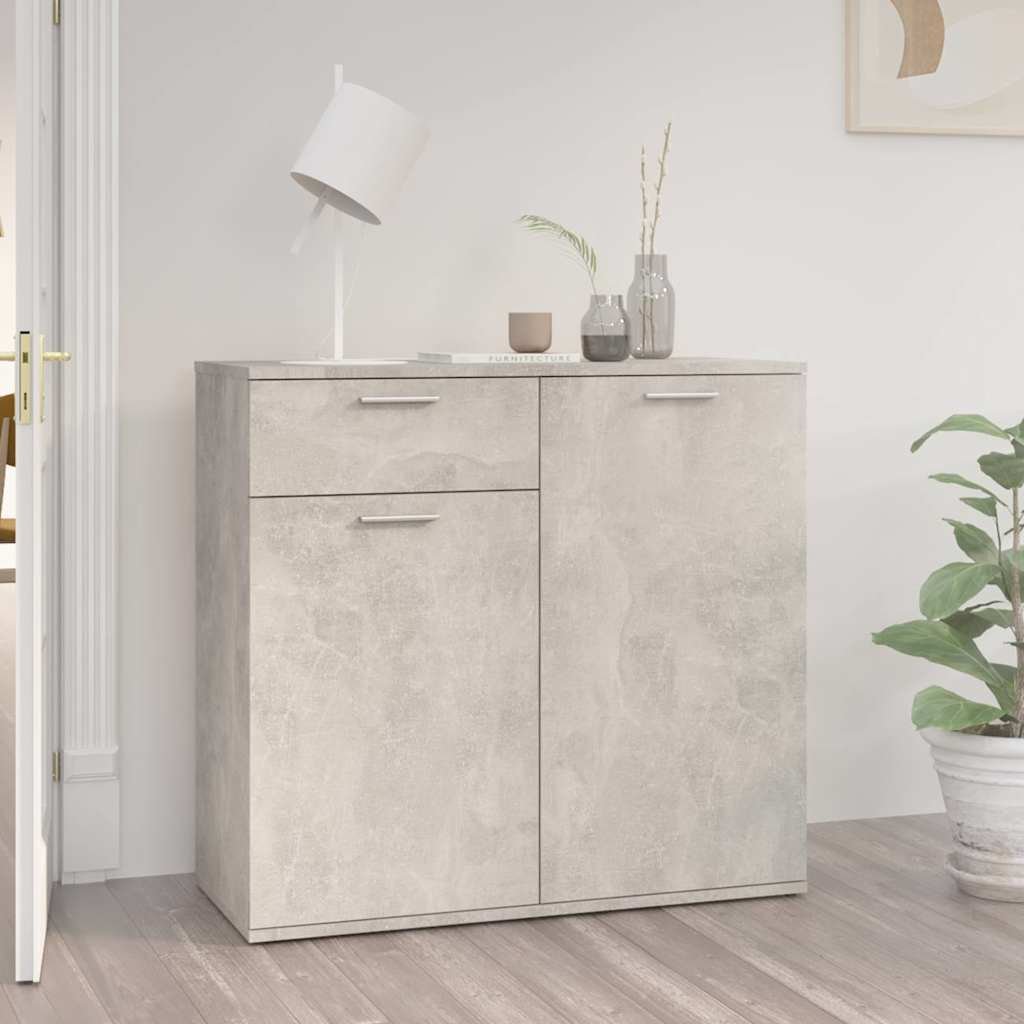 vidaXL Senkki betoninharmaa 80x36x75 cm tekninen puu