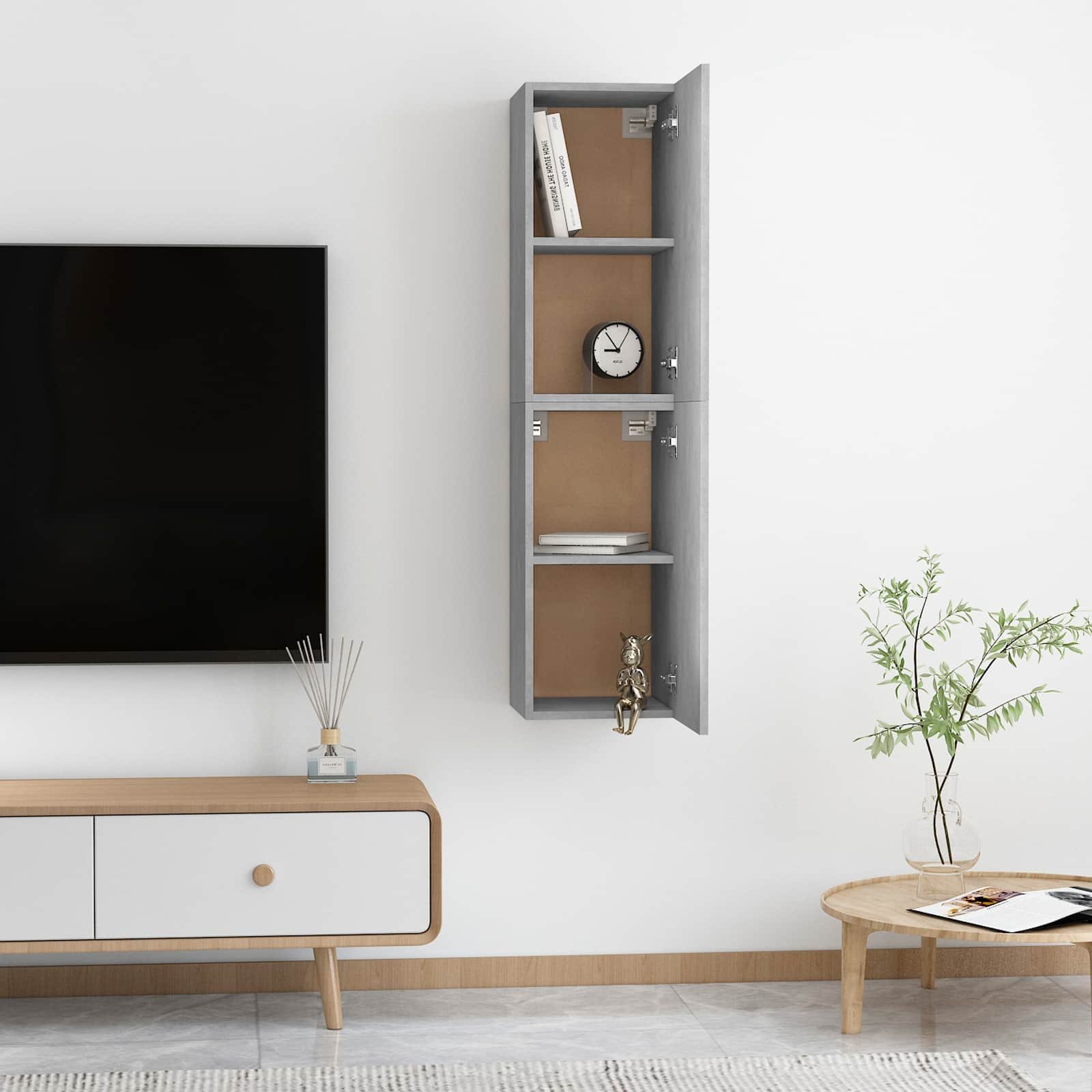 vidaXL | Seinä TV Kaappi | 2 pcs Betoni Harmaa 31 x 30 x 60 cm