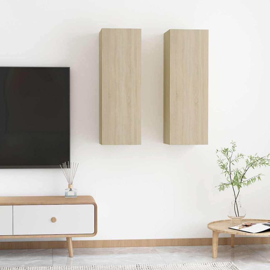 vidaXL TV-tasot 2 kpl Sonoma-tammi 30,5x30x90 cm tekninen puu