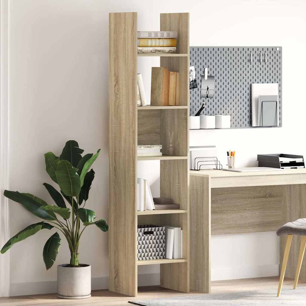 vidaXL Kirjahylly Sonoma-tammi 40x35x180 cm tekninen puu