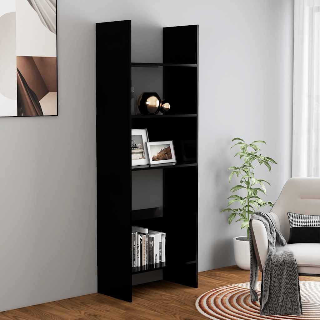 vidaXL Kirjahylly musta 60x35x180 cm tekninen puu