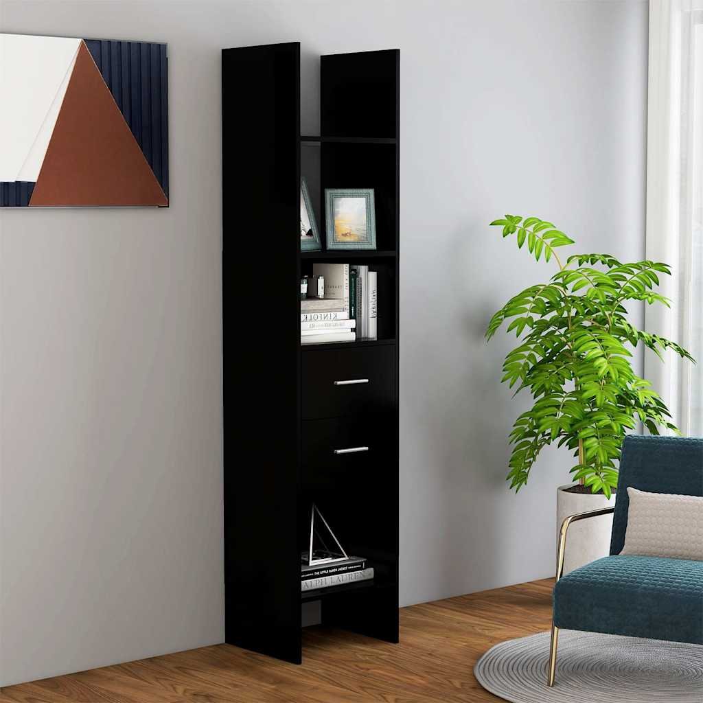 vidaXL Kirjahylly musta 40x35x180 cm tekninen puu
