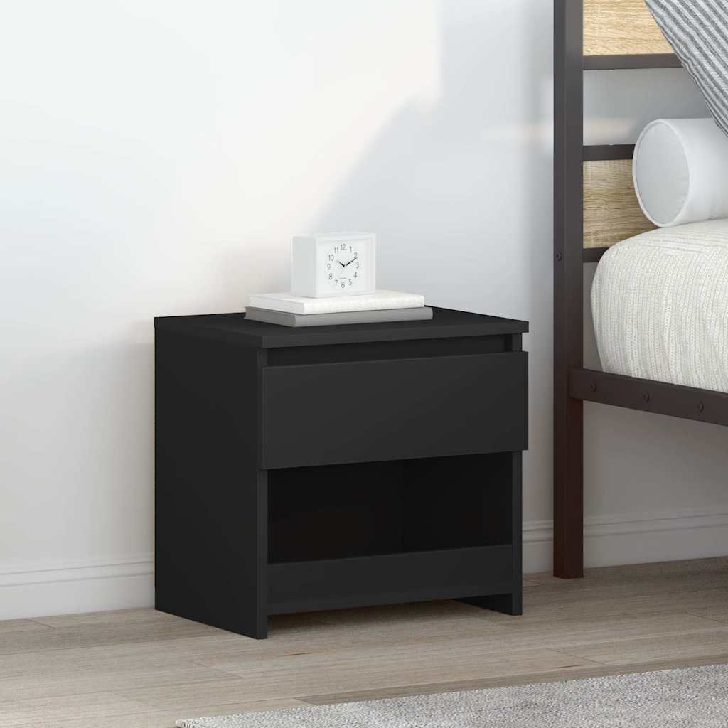 vidaXL Yöpöydät 2 kpl musta 40x30x39 cm tekninen puu