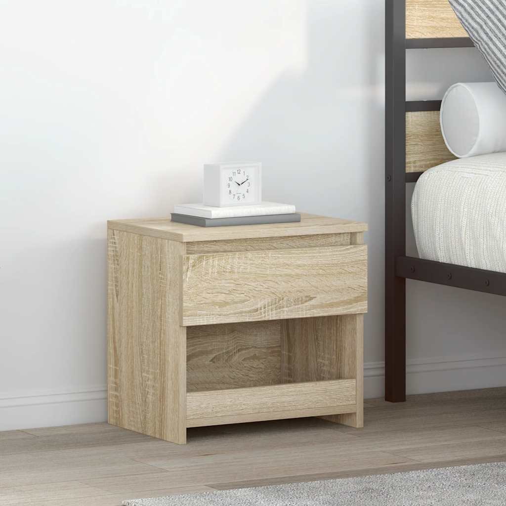 vidaXL Yöpöydät 2 kpl Sonoma tammi 40x30x39 cm tekninen puu