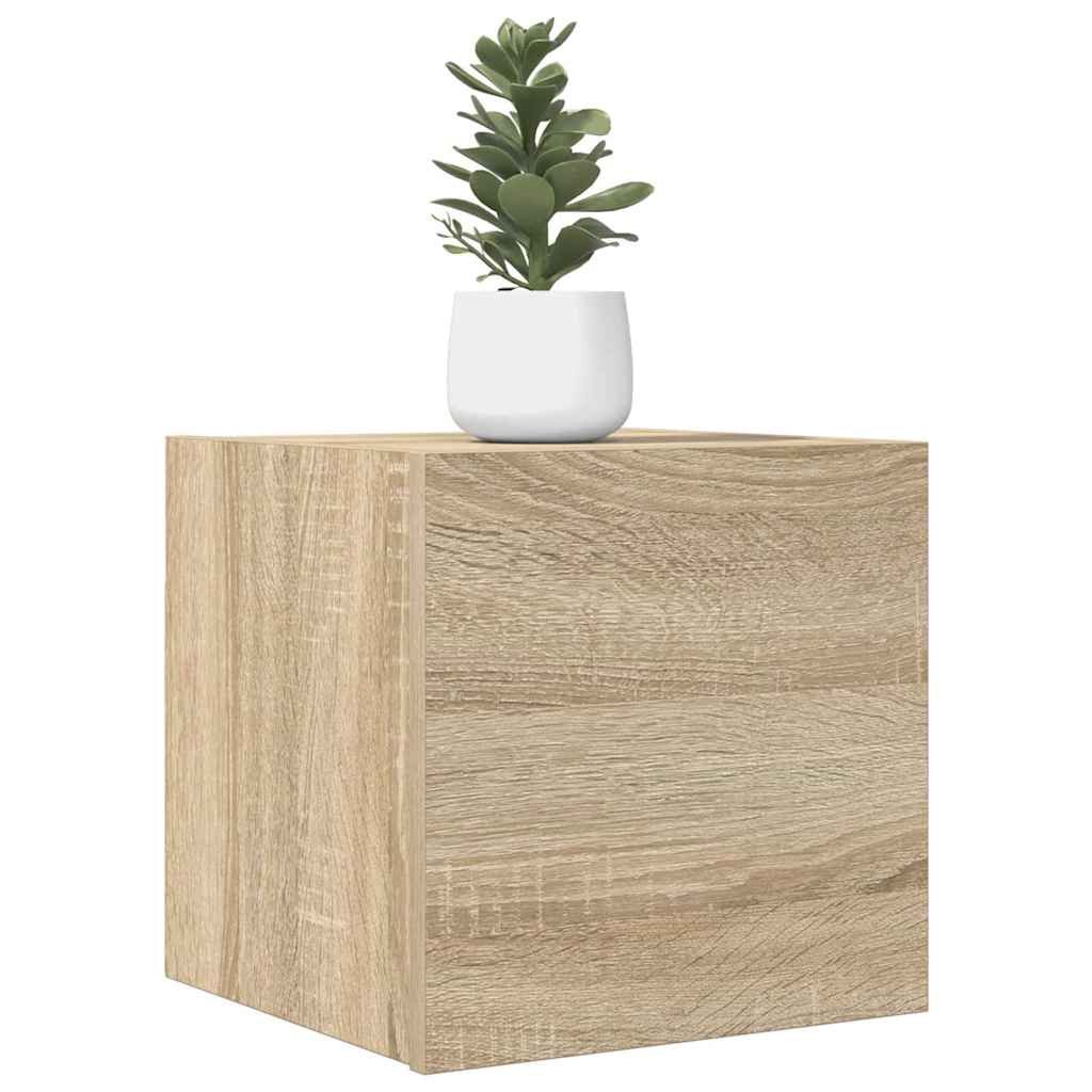 vidaXL Seinäkiinnitettävä TV-taso 4 kpl Sonoma-tammi 30,5x30x30 cm