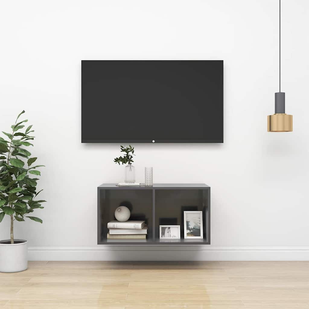 vidaXL Seinäkiinnitettävä TV-taso kk. harm. 37x37x72 cm tekninen puu