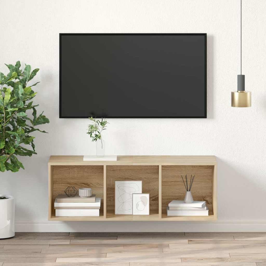 vidaXL Seinäkiinnitettävä TV-taso Sonoma 37x37x107 cm tekninen puu
