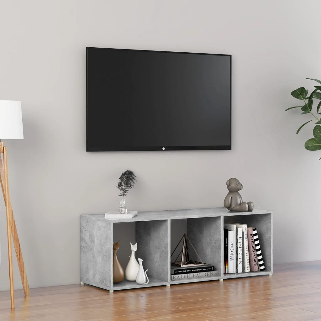 vidaXL TV-taso betoninharmaa 107x35x37 cm tekninen puu