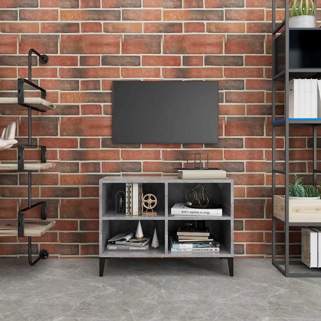 vidaXL TV-taso metallijaloilla betoninharmaa 69,5x30x50 cm
