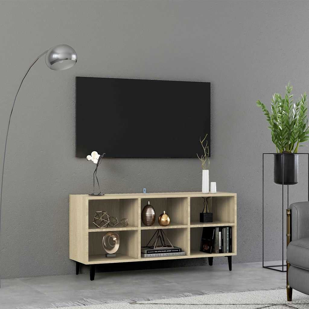 vidaXL TV-taso metallijalat Sonoma-tammi 103,5x30x50 cm