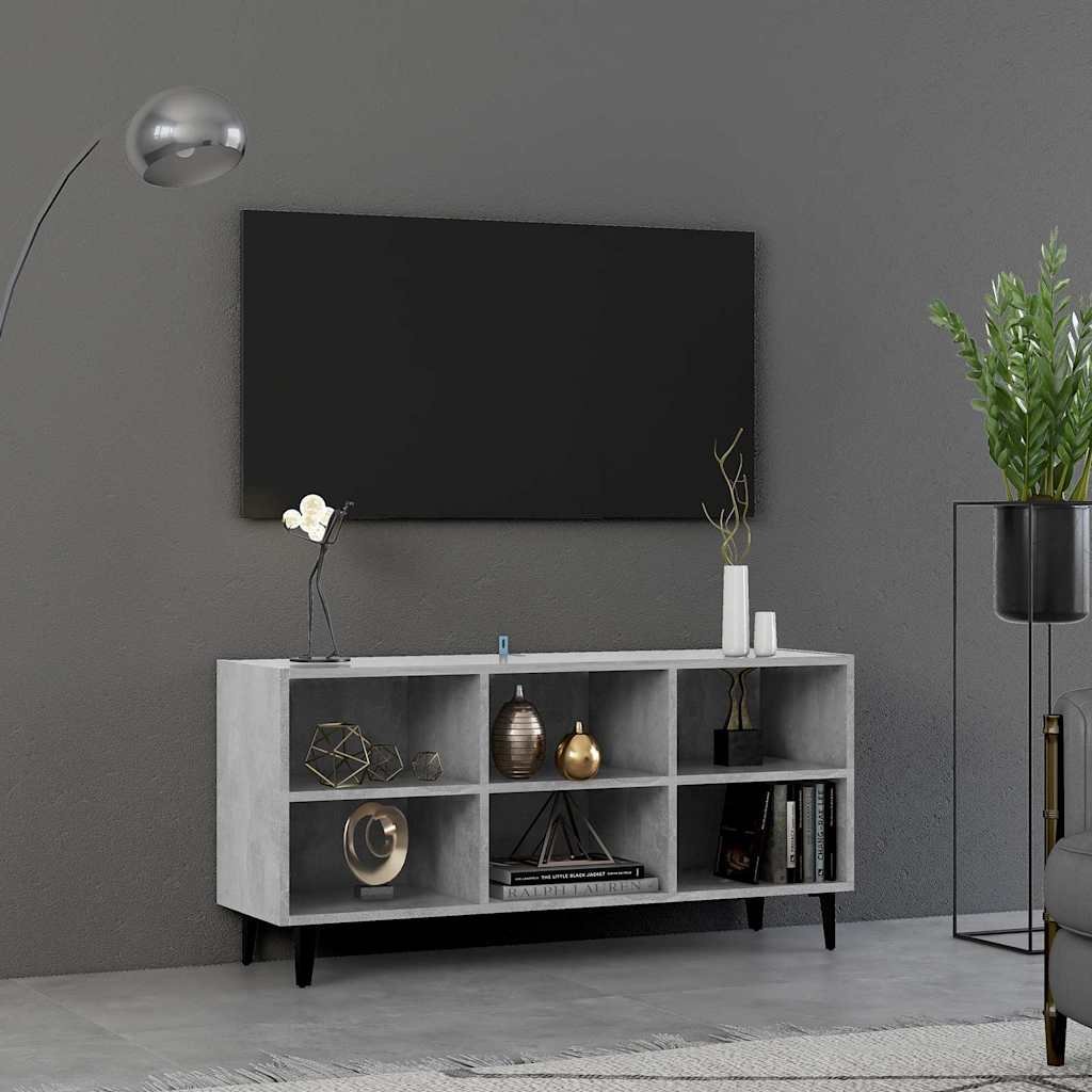 vidaXL TV-taso metallijaloilla betoninharmaa 103,5x30x50 cm