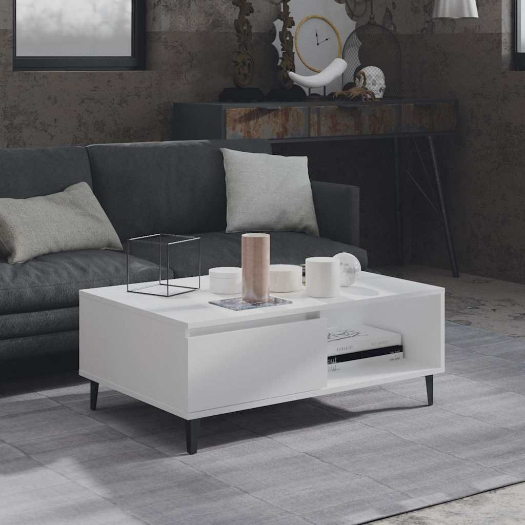 vidaXL Sohvapöytä valkoinen 90x60x35 cm lastulevy