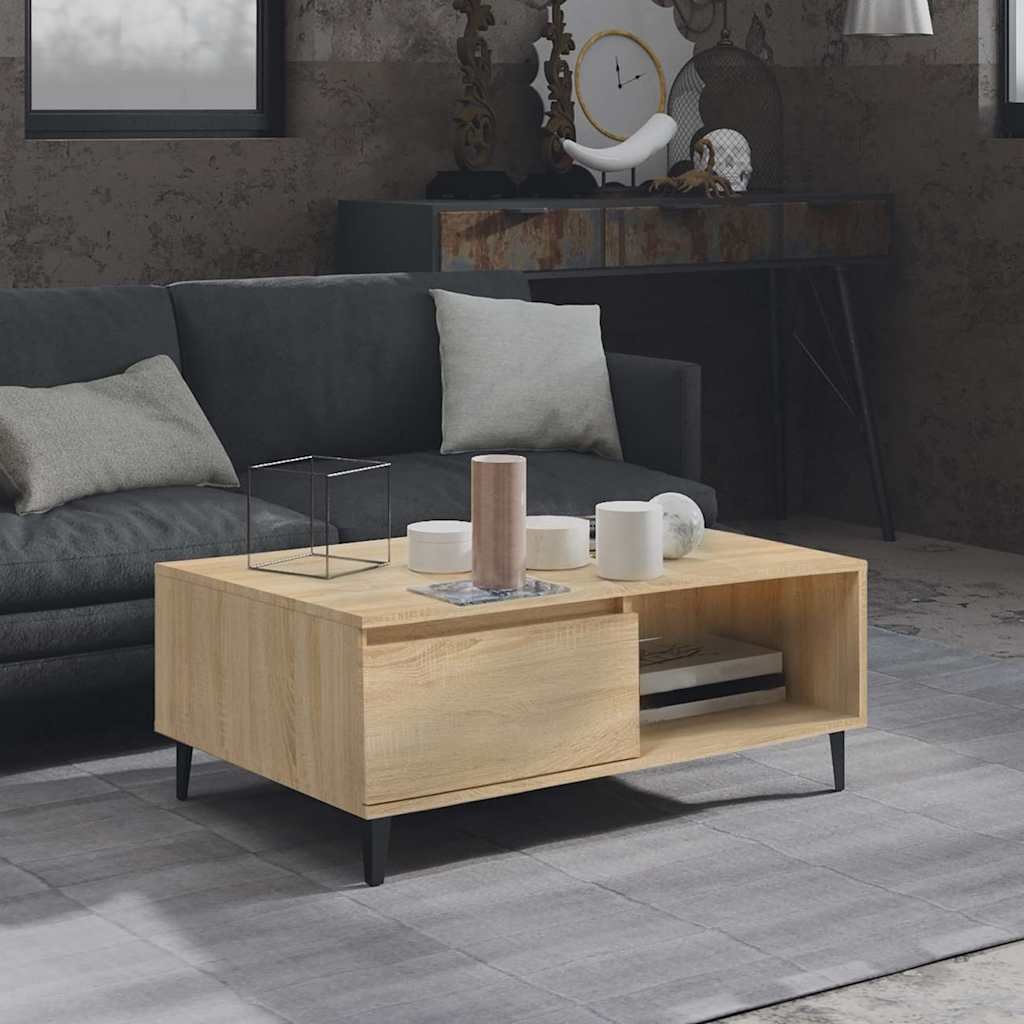 vidaXL Sohvapöytä Sonoma-tammi 90x60x35 cm tekninen puu