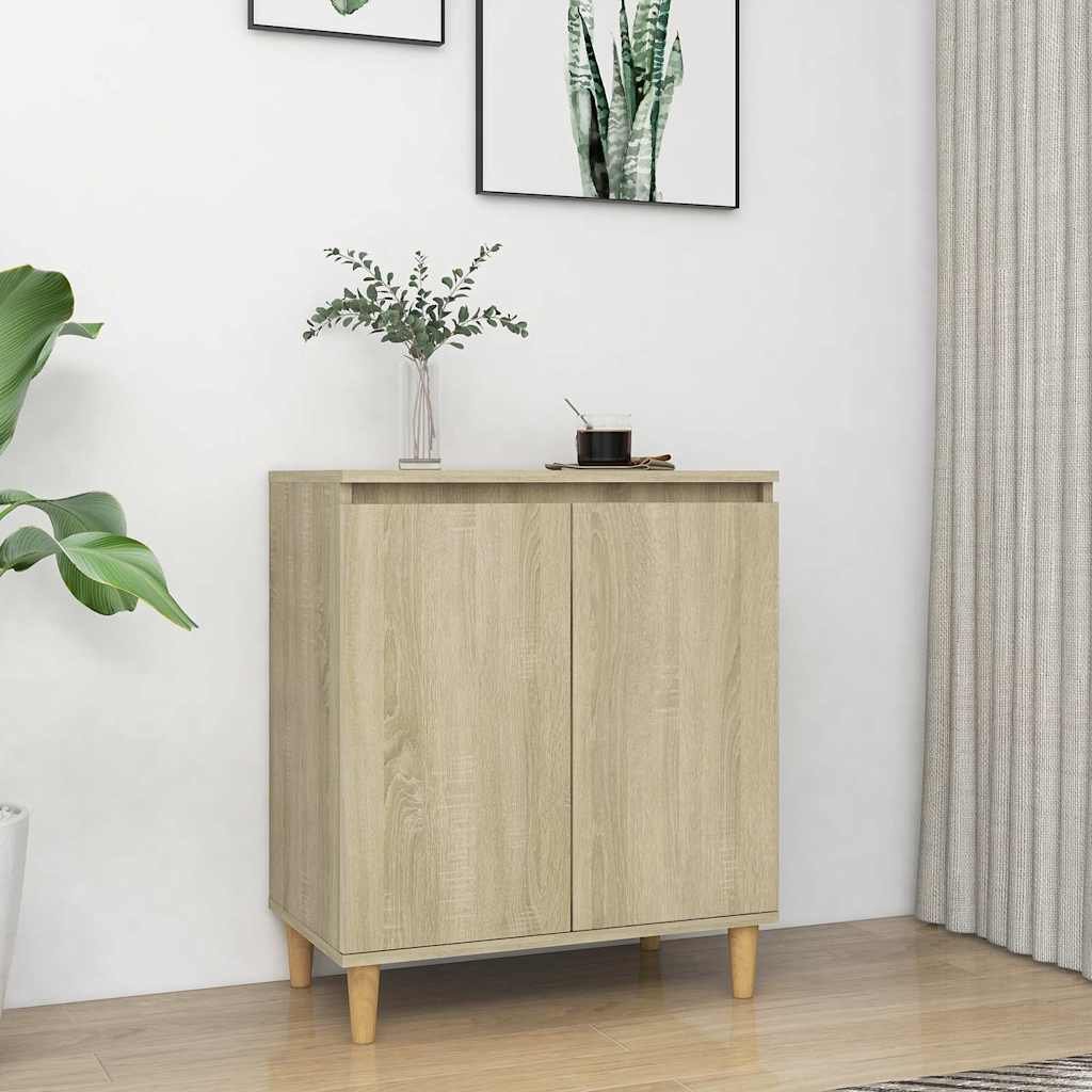 vidaXL Senkki täyspuujalat Sonoma-tammi 60x35x70cm teknisestä puusta