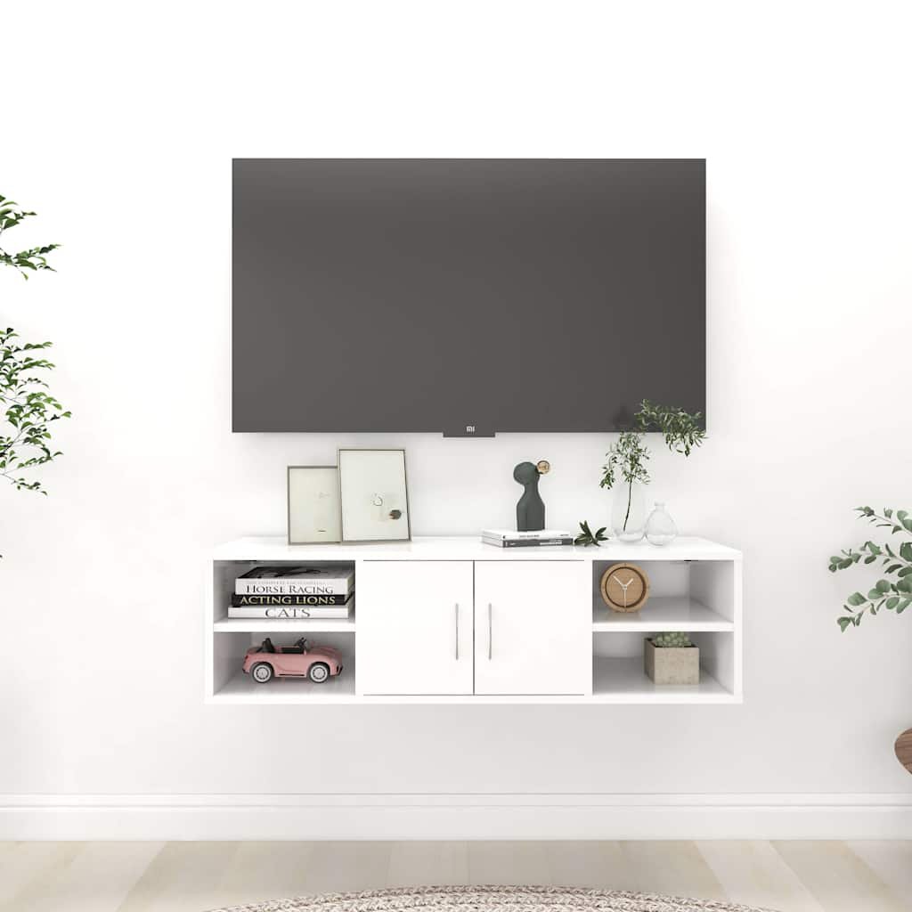 vidaXL Seinähylly valkoinen 102x30x29 cm tekninen puu
