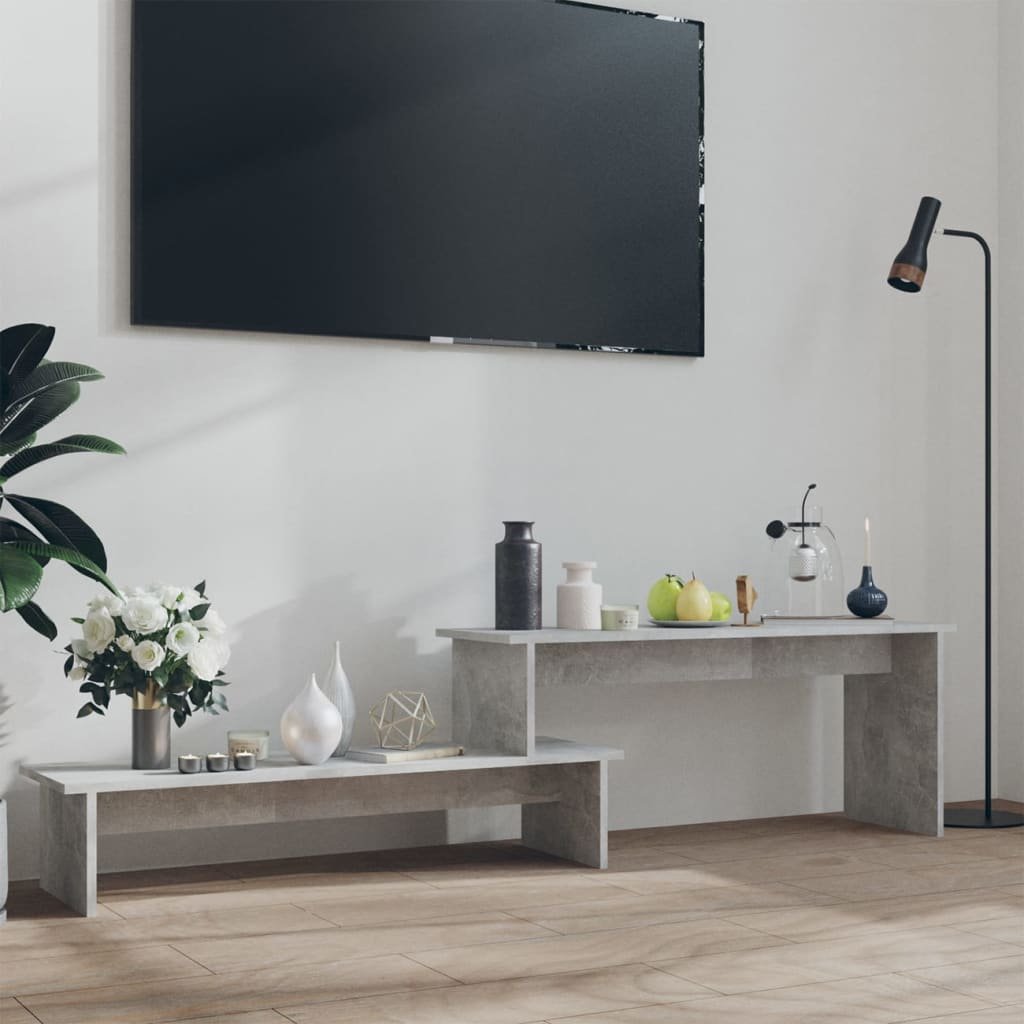 vidaXL TV-taso betoninharmaa 180x30x43 cm lastulevy