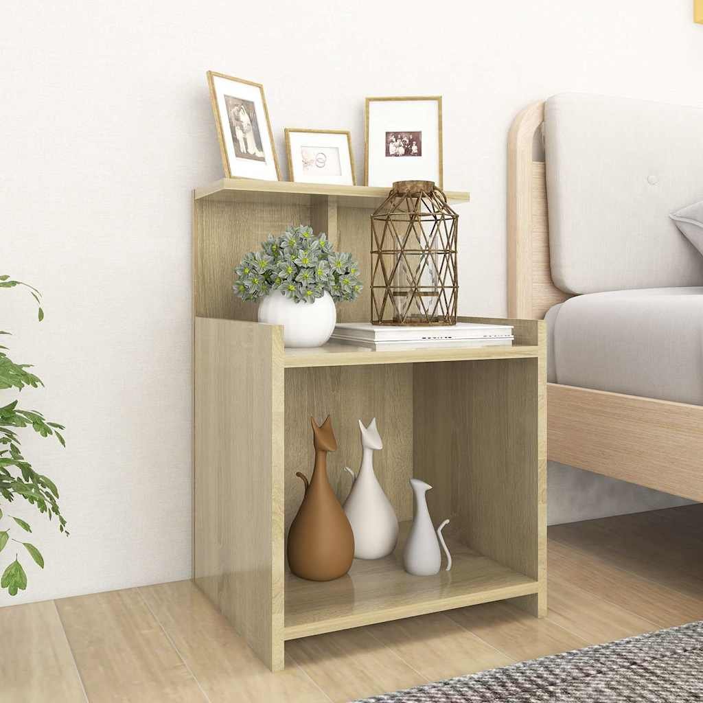 vidaXL Yöpöydät 2 kpl Sonoma-tammi 40x35x60 cm tekninen puu