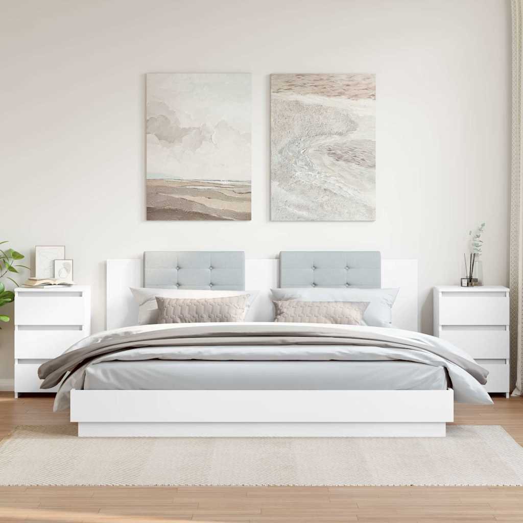 vidaXL Yöpöydät 2 kpl valkoinen 40x35x62,5 cm tekninen puu