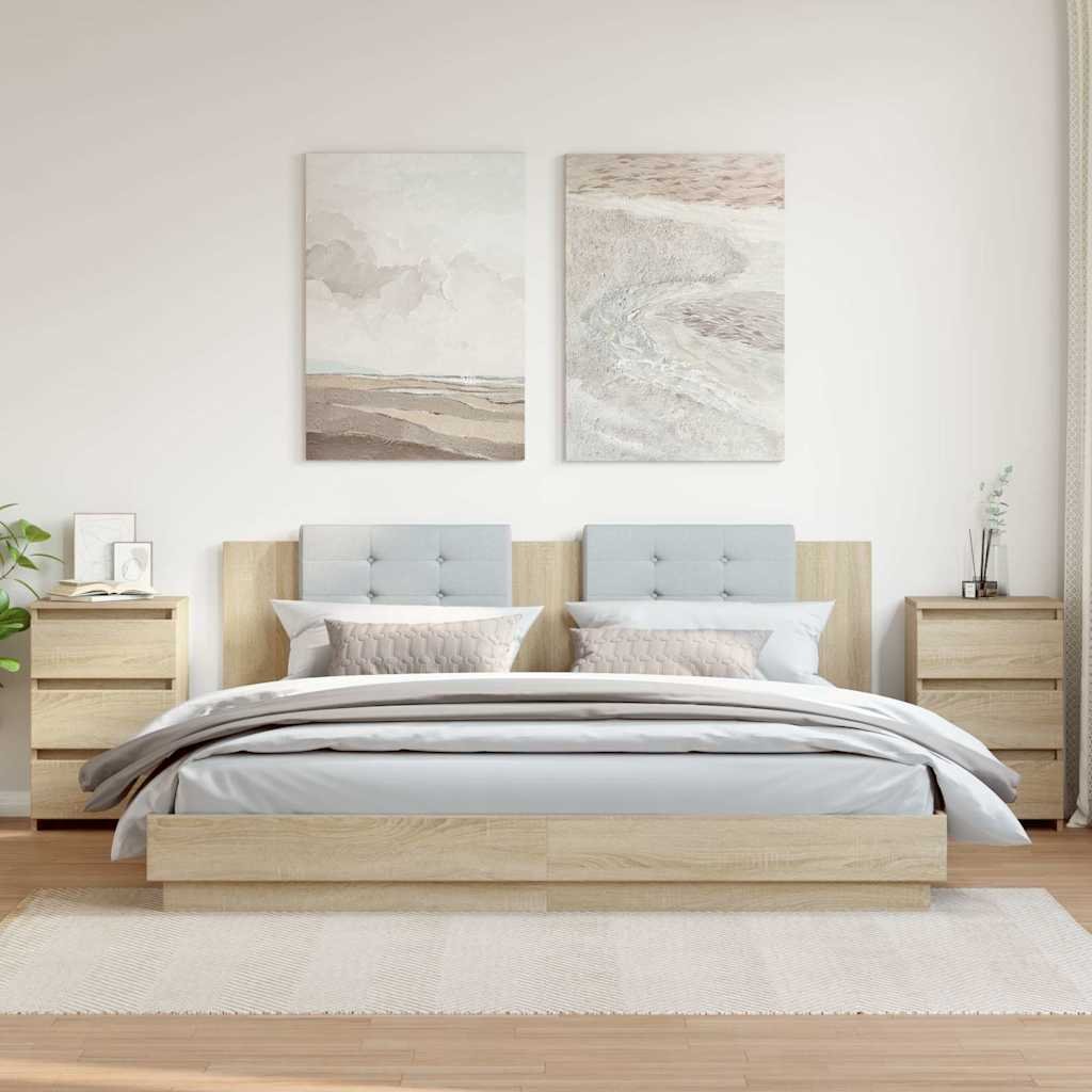 vidaXL Yöpöydät 2 kpl Sonoma-tammi 40x35x62,5 cm tekninen puu