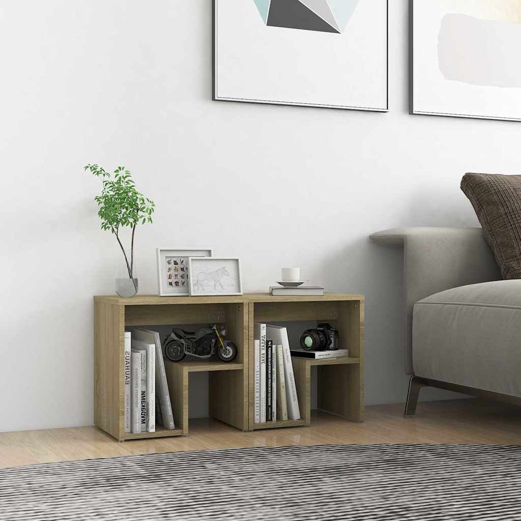 vidaXL Yöpöydät 2kpl sonoma tammi 40x30x40 cm tekninen puu