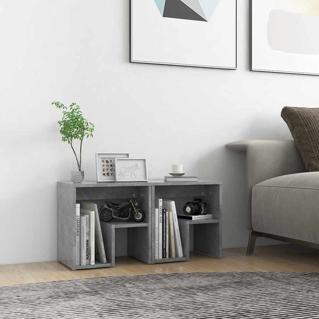 vidaXL Yöpöydät 2 kpl betoninharmaa 40x30x40 cm tekninen puu