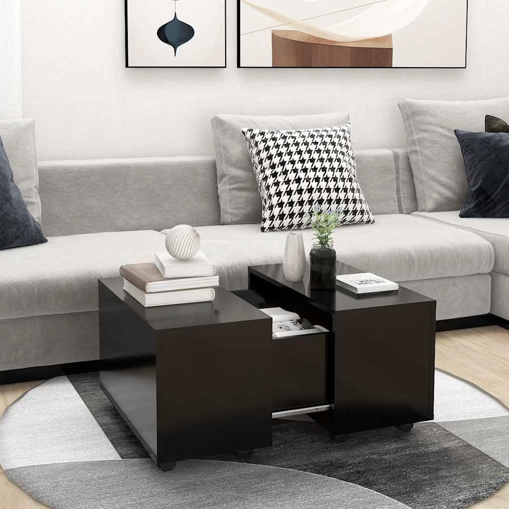 vidaXL Sohvapöytä musta 60x60x38 cm tekninen puu