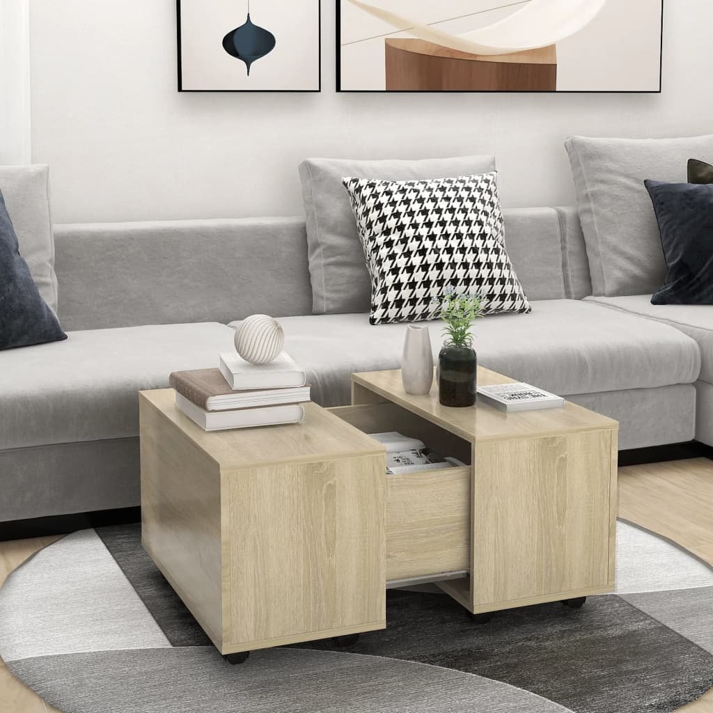vidaXL Sohvapöytä Sonoma-tammi 60x60x38 cm tekninen puu