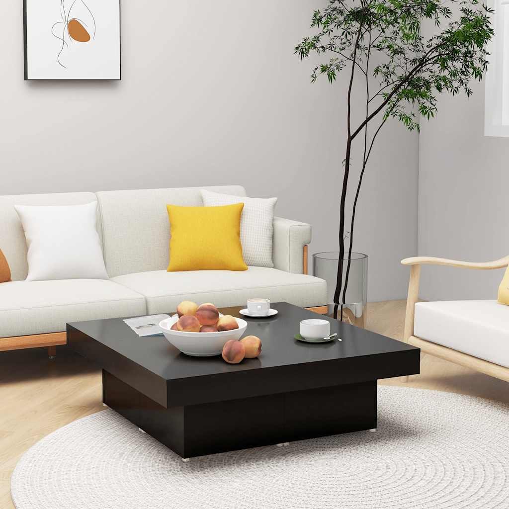 vidaXL Sohvapöytä musta 90x90x28 cm tekninen puu