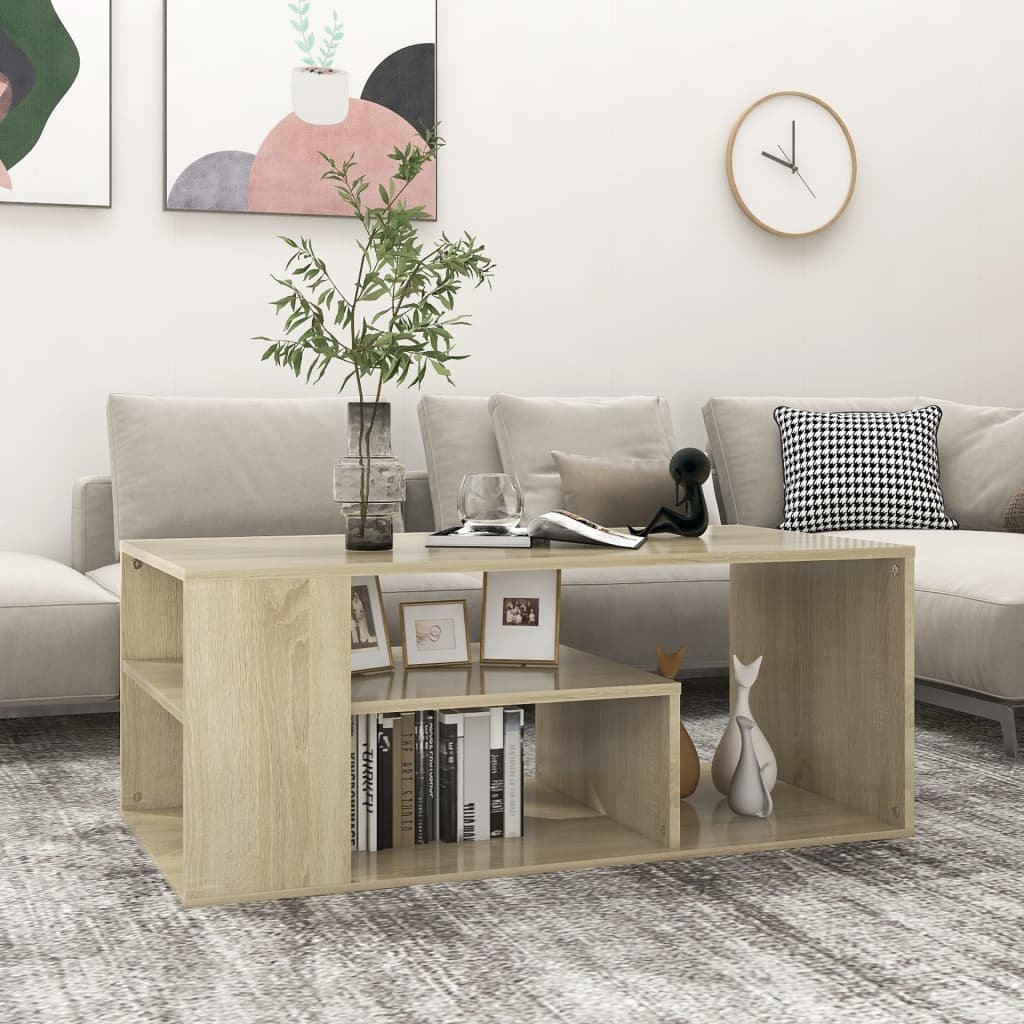 vidaXL Sohvapöytä Sonoma-tammi 100x50x40 cm tekninen puu