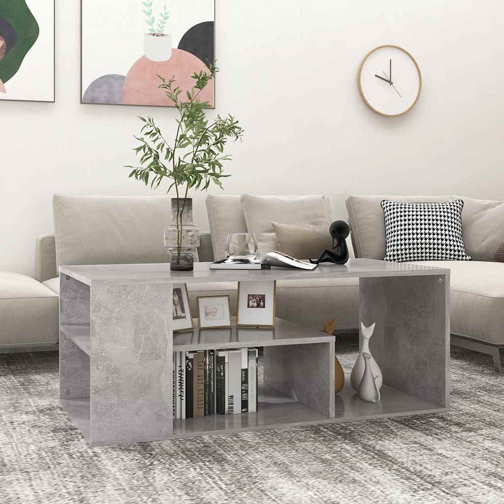 vidaXL Sohvapöytä betoninharmaa 100x50x40 cm tekninen puu