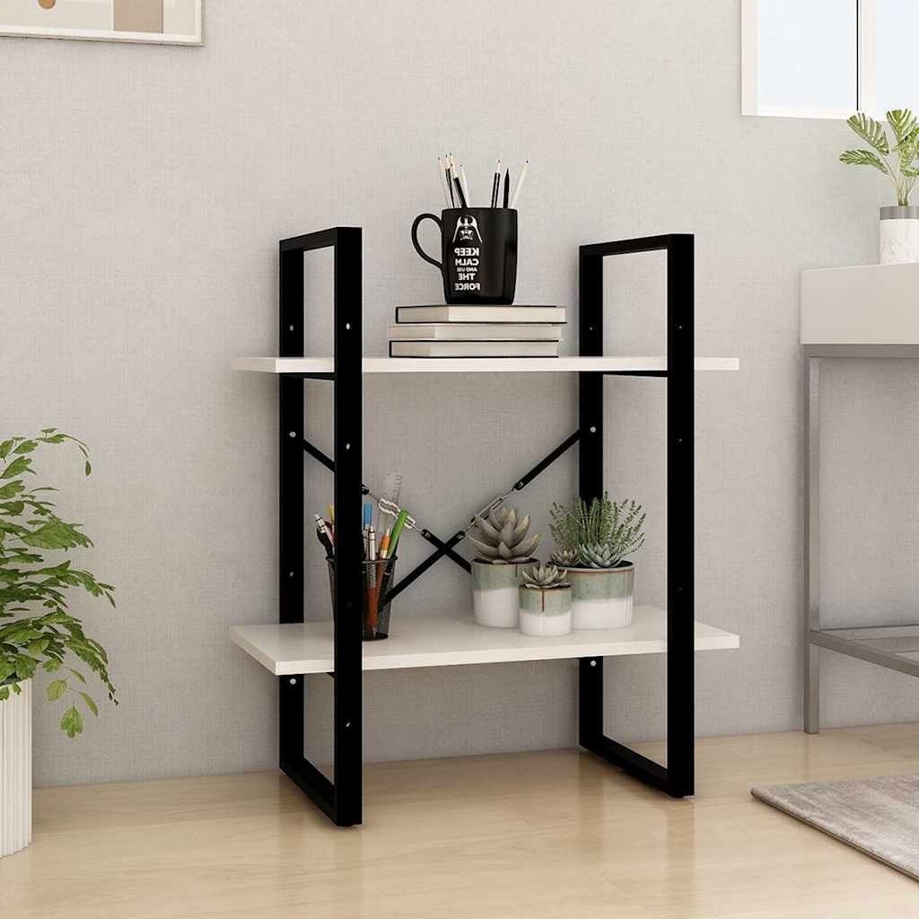 vidaXL 2-tasoinen kirjahylly valkoinen 60x30x70 cm täysi mänty