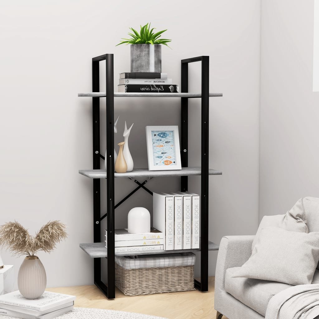 vidaXL Varastohylly betoninharmaa 60x30x105 cm tekninen puu