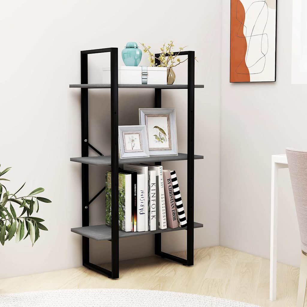vidaXL Varastohylly harmaa 60x30x105 cm täysi mänty