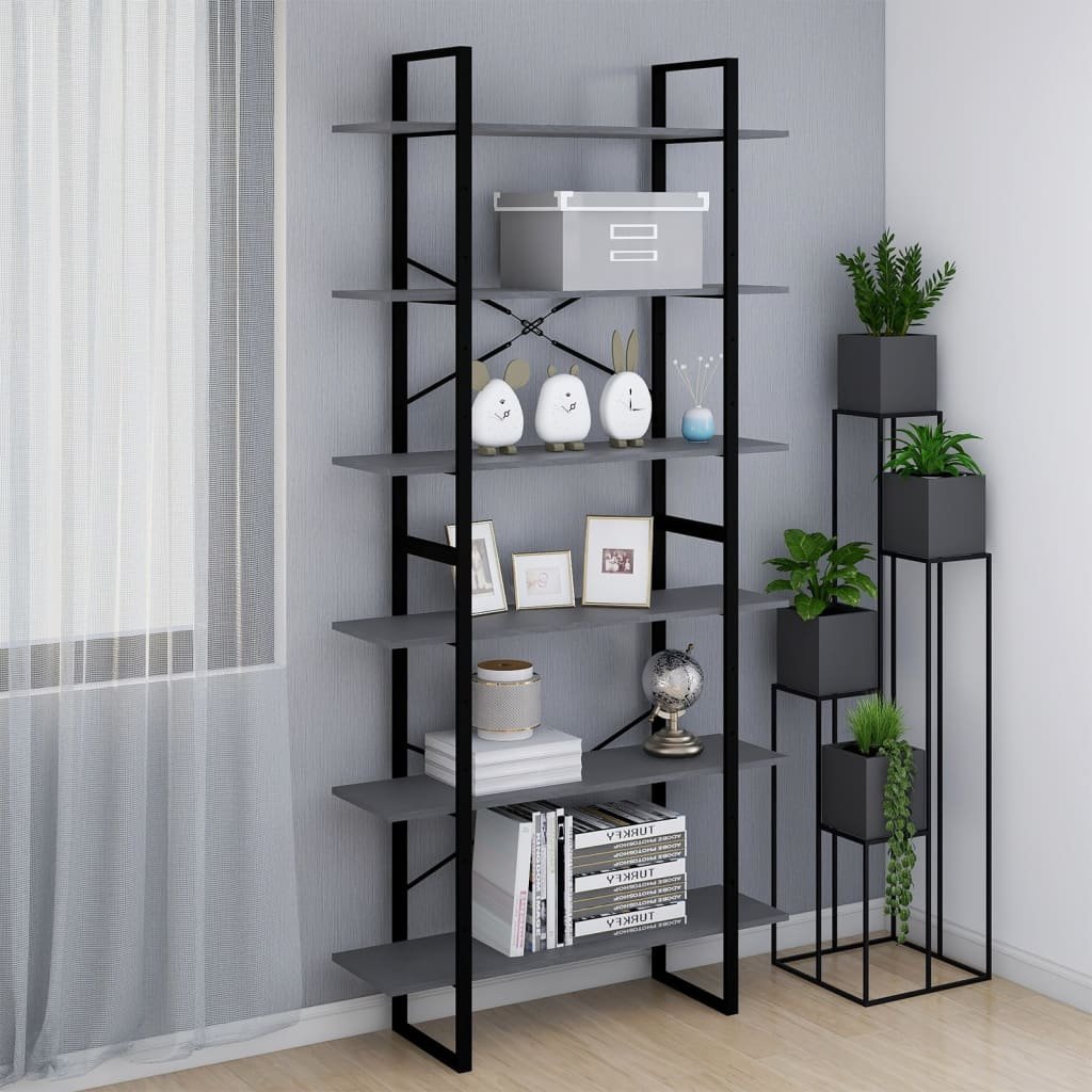 vidaXL Korkea kaappi harmaa 100x30x210 cm täysi mänty