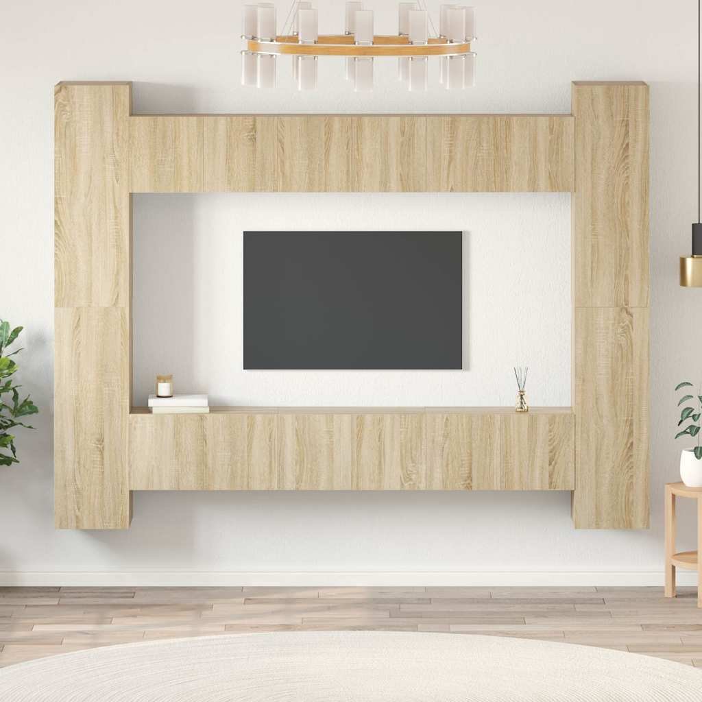 vidaXL 10-osainen TV-kaappisarja Sonoma-tammi tekninen puu
