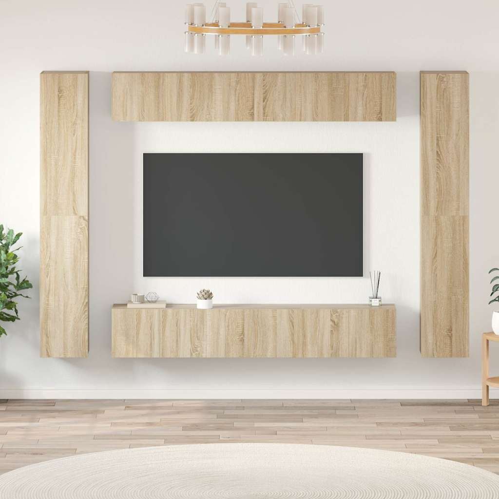 vidaXL 10-osainen TV-kaappisarja Sonoma-tammi tekninen puu