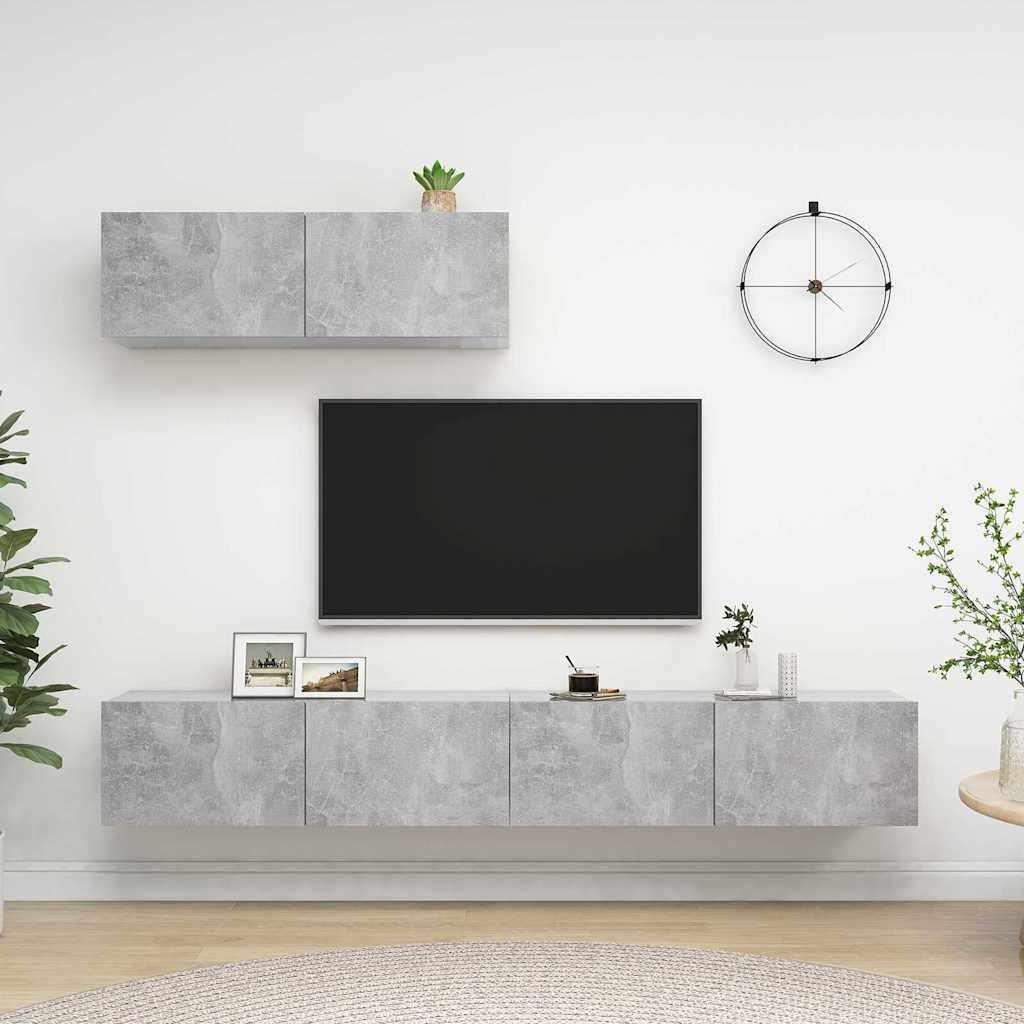 vidaXL TV-taso 3 kpl betoninharmaa tekninen puu