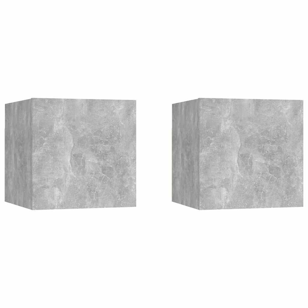 vidaXL Yöpöydät 2 kpl betoninharmaa 30,5x30x30 cm tekninen puu