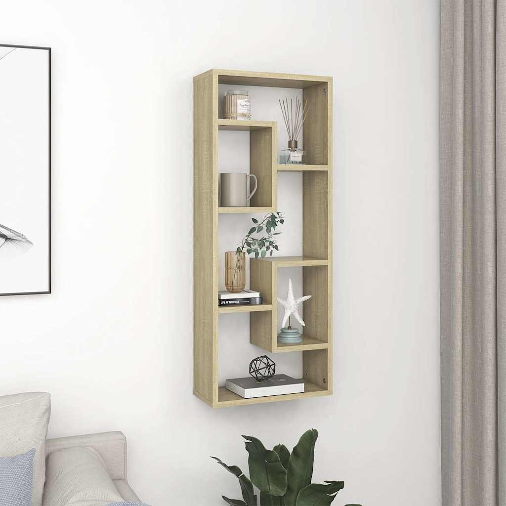 vidaXL Seinähylly Sonoma-tammi 36x16x90 cm tekninen puu