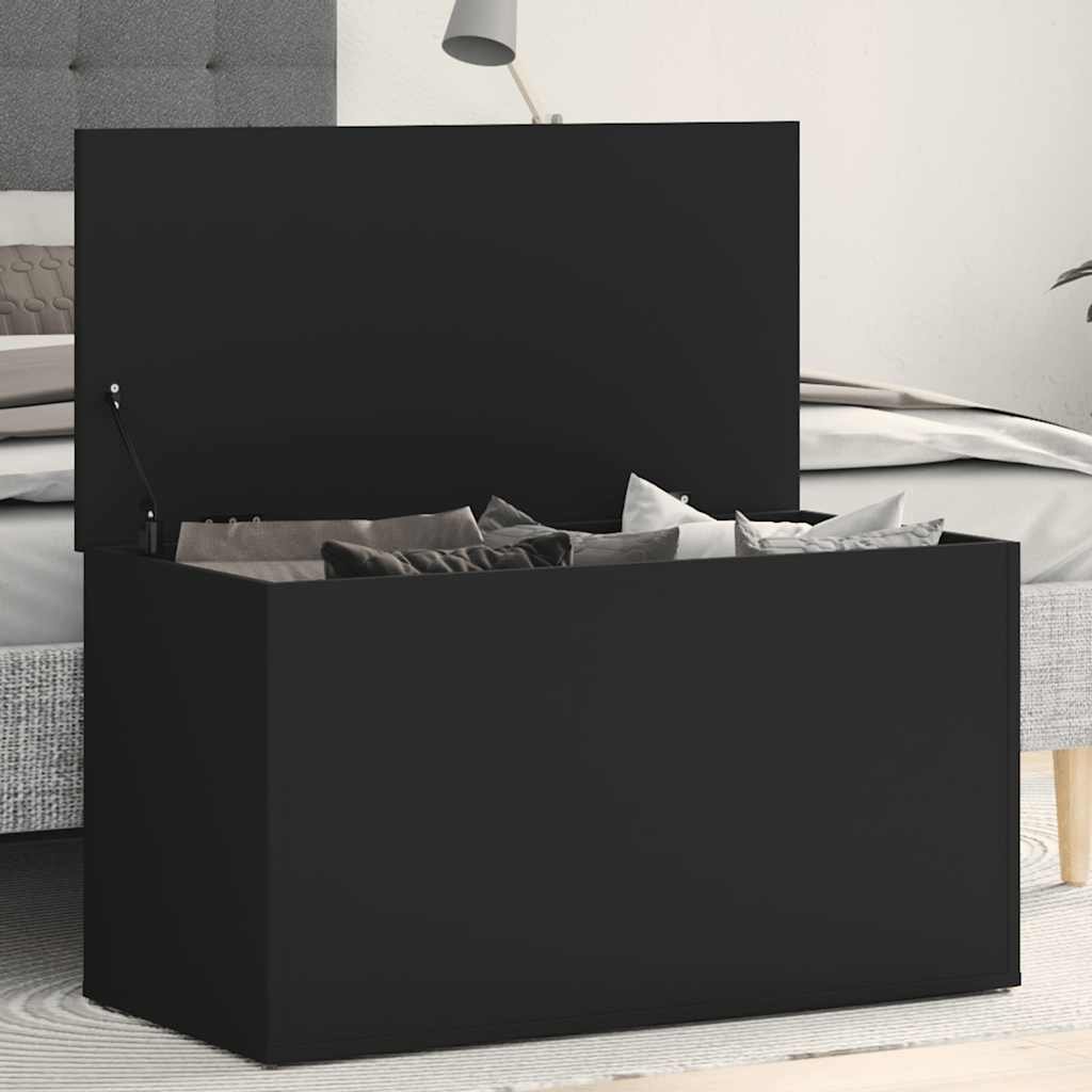 vidaXL Säilytysarkku musta 84x42x46 cm tekninen puu