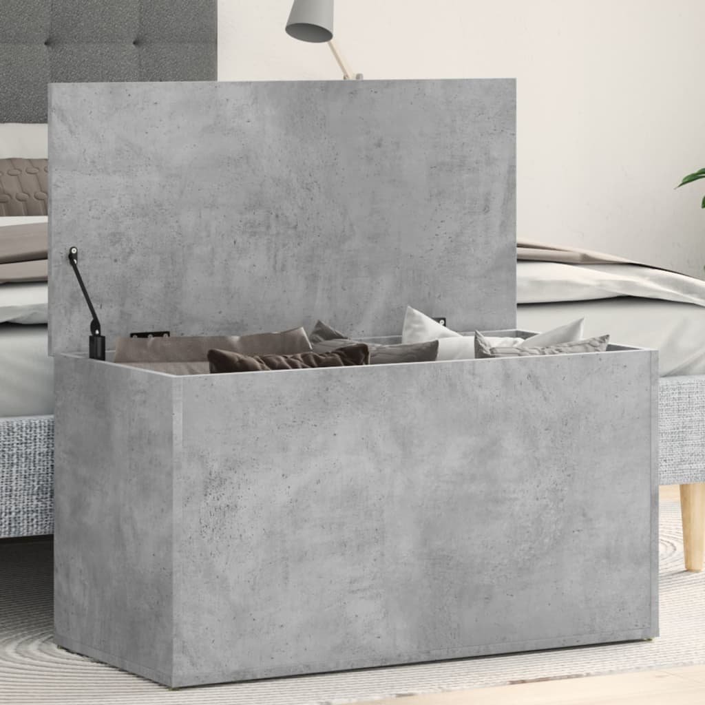 vidaXL Säilytysarkku betoninharmaa 84x42x46 cm tekninen puu