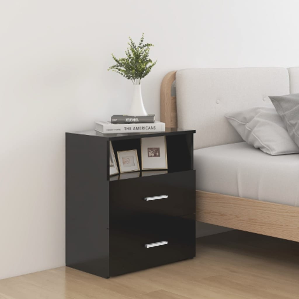 vidaXL Yöpöydät 2 kpl musta 50x32x60 cm